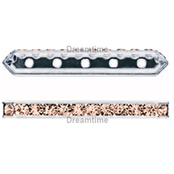 Dreamtime Crystal DC 77730 Rondelle Spacer Bars 5 Hole Light Peach/Silver